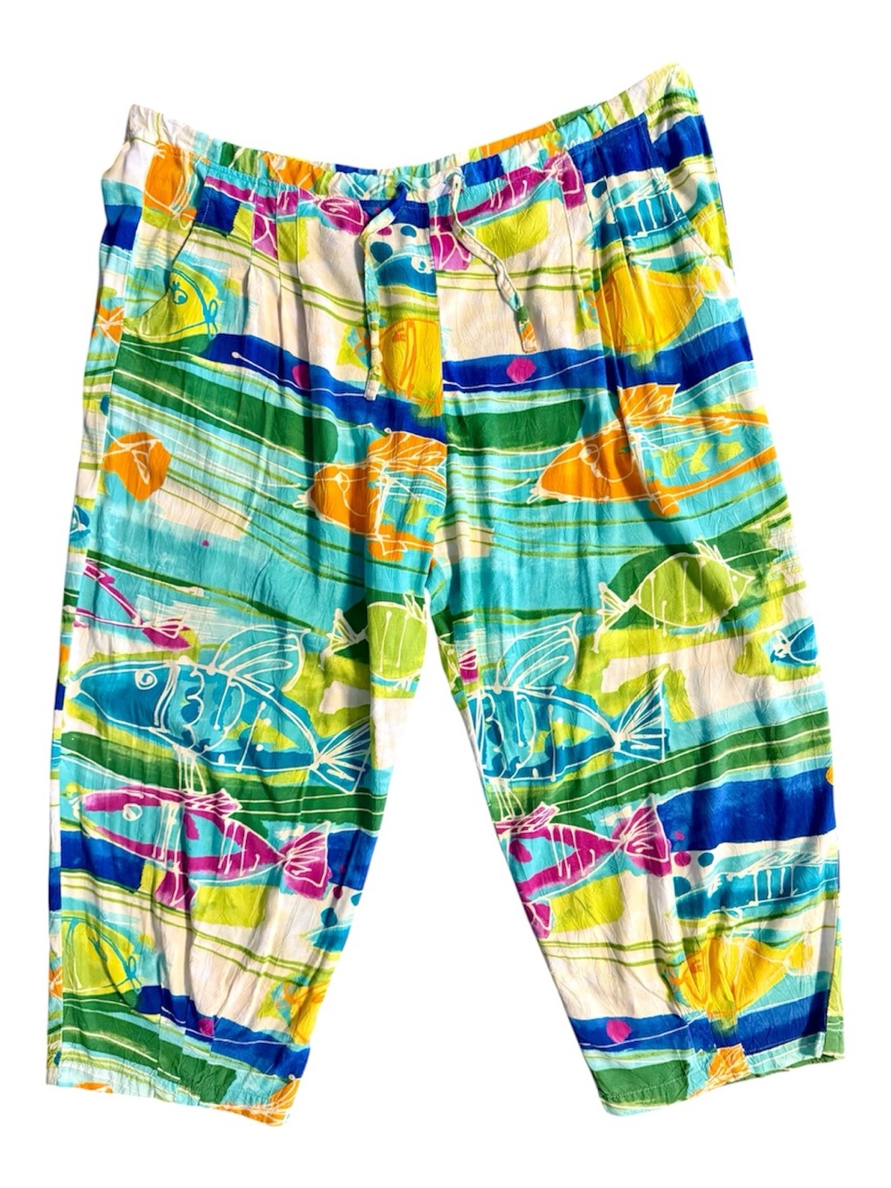 Vintage Jams World Fish Pond
Crop Pants Rayon Drawstring
Hawaii W749-FIPO Sz Med